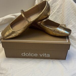 Dolce Vita Metallic Gold Flats
